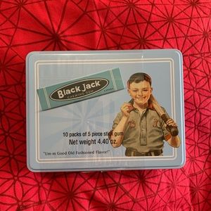 🆕⚫️♠️ BlackJack Gum Black Licorice chewing gum gift Set Tin NWT novelty